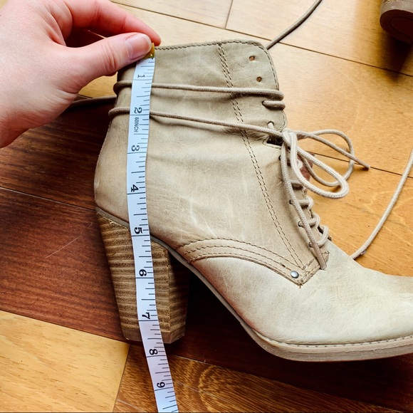 Aldo Grey Leather Lace-Up Heel Boots, size 7 - Picture 8 of 8